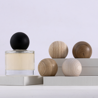 Bouchon de parfum à boule ronde en bois marron pour bouteilles en verre pour emballage de soins personnels