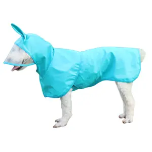 Jas Hujan Anjing PU Tahan Air Hewan Peliharaan Baru Pakaian Anjing Hujan Pinggiran Transparan Rumput Beruntung Pakaian Corgi Lucu