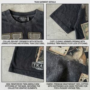 Camiseta vintage de algodón 100% de gramaje pesado con lavado ácido para hombre, estilo oversize, streetwear, hip hop, con estampado gráfico personalizado, a bajo precio. - Product Image 2