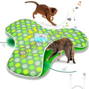 Mainan kucing interaktif dapat diisi ulang, bulu tersembunyi bergerak, tikus asli melengking, mainan kucing kucing diaktifkan sentuhan - Product Image 1