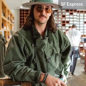 เสื้อแจ็คเก็ตบอมเบอร์วินเทจสไตล์สวีเดน Madden Tooling รุ่น Ami Khaji สีเขียวทหารแนวเรโทร สตรีทแวร์ ผ้าฝ้าย สำหรับผู้ชาย - Product Image 1