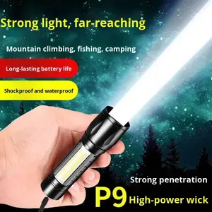 迷你 LED 防水手电筒强光可充电 USB 户外超亮远距离应急灯袖珍手电筒 - Product Image 2