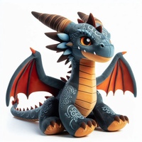 Peluche Dragon avec Ailes Mignon Doux Dragon Ptérosaure Jouets en Peluche Dinosaure Peluches Oreiller Poupée