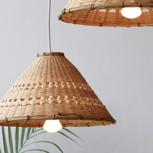 Abat-jour bambou Art LED lampes suspendues bois osier lampes suspendues suspension maison intérieur chambre salon tissé à la main - Product Image 2