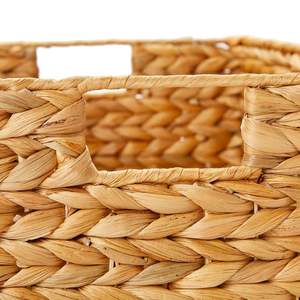 Cesta de almacenamiento de jacinto de agua tejida a mano elegante hogar decorativo venta al por mayor artesanía de Vietnam - Product Image 3