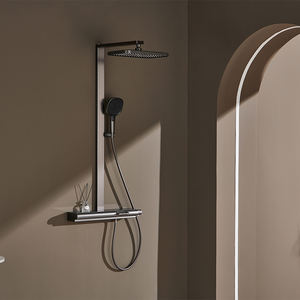 Ensemble de douche thermostatique de luxe pistolet gris laiton bain douche robinet numérique <span class=keywords><strong>piano</strong></span> clé salle de bain système de douche - Product Image 2