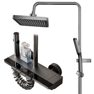 Juego de Baño Completo con Mezclador de Ducha de Lluvia Montado en la Pared, con Chorros de Masaje y Función de Pausa para Ducha de Pie - Product Image 3