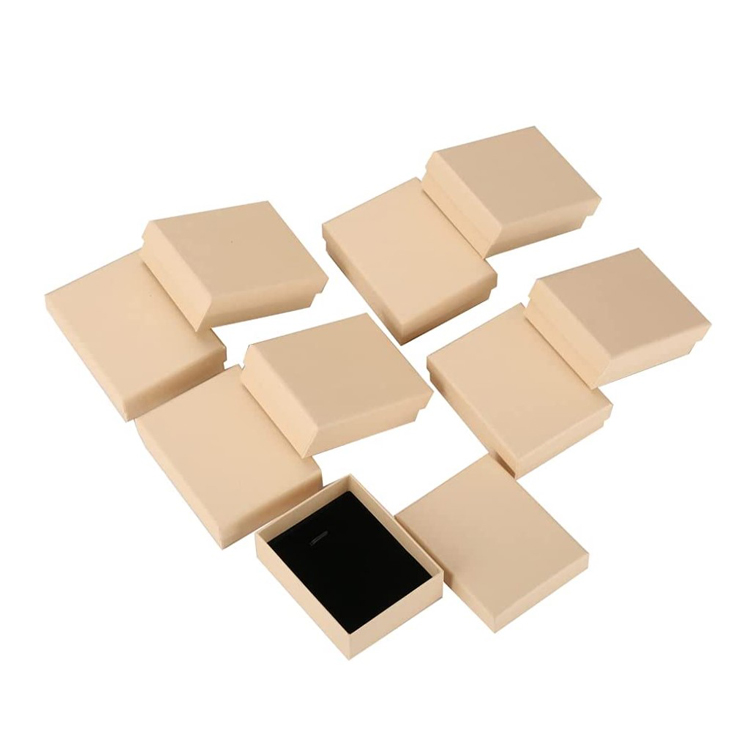 Brown Delicate Kraft Jewelry Box Bulk Sturdy Kraft paper packaging with Lid and Cotton spo<i></i>nge velvet padded