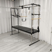 Table de Pilates Cadillac Highwind Commerciale Noire Durable Portable Réglable en Alliage d'Aluminium pour Entraînement et Exercice