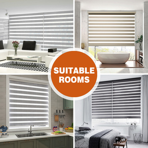 Motorized Zebra Shades Remote Control Customizable Size UV Protection Indoor Use Battery Powered Eco-Friendly Easy Installation - Product Image 6