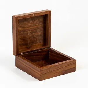 Wooden box with hinged lid-Small wooden storage box with magnetic lid can be customized