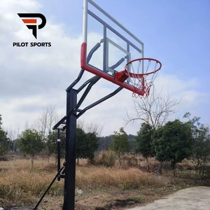 PILOTSPORTS Panier de <span class=keywords><strong>basket</strong></span> portable réglable en hauteur, support robuste pour adultes, entraînement et compétition - Product Image 1
