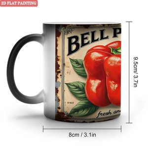 Modern Home Furniture Matching Mug Frosted Black 11oz <b>Ceramic</b> Heat Sensitive Magic <b>Cup</b> - Product Image 1