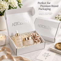 Boîte d'expédition en carton ondulé blanc brillant personnalisée avec logo en feuille d'argent pour les marques de beauté, de soins de la peau, de mode et d'e-commerce