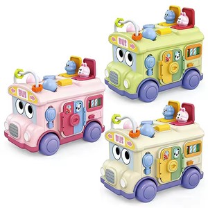 Autobús de <span class=keywords><strong>Juguete</strong></span> Educativo para Niños Pequeños, Multifuncional e Interactivo, con Figuras de Animales, <span class=keywords><strong>Juguete</strong></span> de Autobús para Desarrollo de la Motricidad Fina - Product Image 1