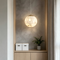 Luminaire LED personnalisé de petite taille, style moderne nordique, globe en albâtre, lampe suspendue à intensité variable pour villa, salon