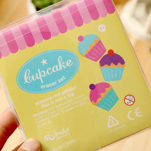 Penghapus Pensil Loveliness Perlengkapan Sekolah Kartun Set Penghapus Model Kue Karet - Product Image 4