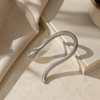 Ensemble de bagues et bracelets ajustables en forme de serpent doré, style exagéré et haut de gamme, pour femme