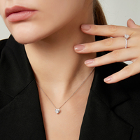 Collier CZCITY pour femme, chaîne en argent sterling, charme en pierre précieuse, diamant moissanite 1 CT, nouveau pendentif en forme de cœur glacé 925