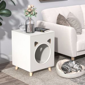 Casa <span class=keywords><strong>de</strong></span> <span class=keywords><strong>Madera</strong></span> para Gatos con Muebles Desmontables <span class=keywords><strong>de</strong></span> Tela, Cama Colgante, Percha, Rascador para Gatos CNLF - Product Image 4