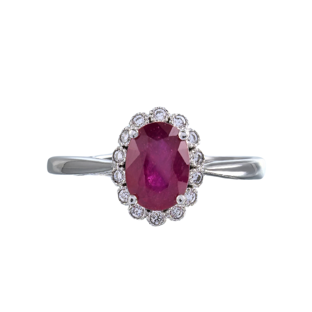 Enchanting Women's 925 Sterling Silver Gemstone Ring Featuring Natural Ruby Platinum Plating Stylish Oval Cut Anniversary Party