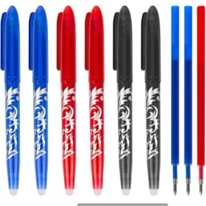 Heat Erasable Gel <b>Pens</b> 0.5mm Plastic Body Digital Printing Office School Use Blue Red Black Ink - Product Image 1