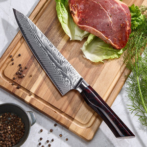 Couteau de chef japonais Amber Aus10 Damas, 73 couches, lame en acier ultra-affûtée, couteaux de cuisine pour cuisines professionnelles, boucher - Product Image 1