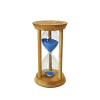 Minuteur à sable cylindrique moderne en bois 1min/3min/5min Portable Écologique Fait main Minutage précis Longue durée Orange Bleu Maison
