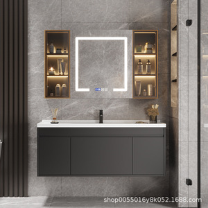 Meuble de salle de bain de luxe Ouni avec rangement mural et miroir intelligent - Product Image 5