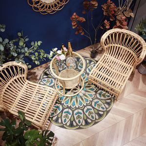 Fauteuil de salon vintage en rotin et renard - Product Image 6