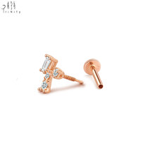 Fournisseur de Hong Kong – Nouvelle boucle d'oreille tendance en or massif 14 carats avec diamant naturel taille baguette, idéale pour les fiançailles, cadeau pour femme, usage quotidien