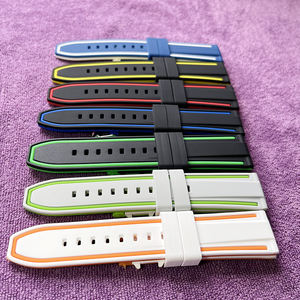 Correas De reloj De silicona personalizadas De dos colores, 20mm, 22mm, 24mm, 26mm, pulsera De Montre, piezas De repuesto De reloj De silicona para Moonswatch <span class=keywords><strong>Apple</strong></span> - Product Image 6