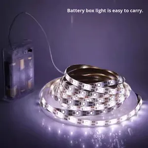 Boîte à piles AA <span class=keywords><strong>Bande</strong></span> lumineuse <span class=keywords><strong>LED</strong></span> <span class=keywords><strong>autocollante</strong></span> Télécommande/Contrôle manuel 60 <span class=keywords><strong>LED</strong></span> Sans fil Portable Lumière d'ambiance pour ballons de fête - Product Image 3
