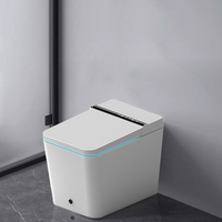 WC intelligent électrique moderne allongé avec télécommande, siège chauffant, bidet automatique noir, siphon en S, en céramique