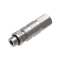 Conector de Fluidos para Dispositivos Médicos con Bloqueo Automático de Empuje y Tracción