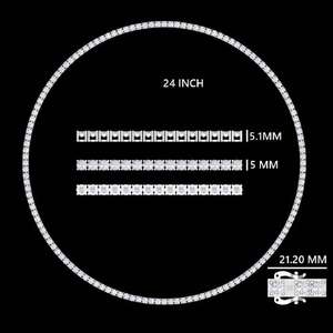 5mm Iced Out Hip Hop Tennis <b>Chain</b> Necklace 925 <b>Sterling</b> <b>Silver</b> Luxury Sparkly VVS Diamond Wedding Gift Jewelry <b>for</b> Men and <b>Women</b> - Product Image 6