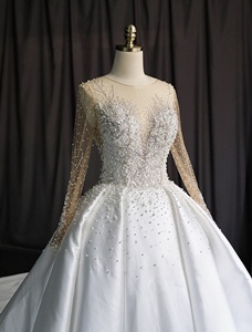 Vestidos de Novia de Fábrica China, Vestido de Novia de Lujo con Cuentas, Vestido de Novia Personalizado de Lujo con Perlas - Product Image 2