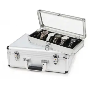 Custom Waterproof Briefcase Aluminum Watch Case Travel Alloy Box Organizer
