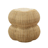 Pouf rond en rotin naturel, artisanal, moderne et luxueux, magnifique banc ottoman en osier pour salle de bain, idéal pour appartement et hôtel - Optimisation de l'espace