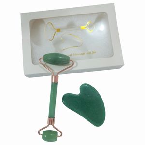 Rodillo de masaje y tabla de gua sha de aventurina verde, fabricación a medida con caja de regalo - Product Image 4