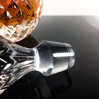 Carafe à whisky ronde en verre rayé de luxe, capacité 19 oz, soufflée à la bouche, durable, pour bar et usage vinique