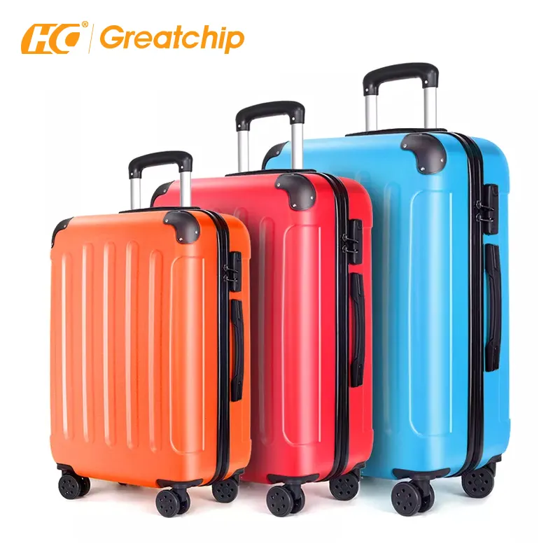 Custom traveling 360 degree travel abs suitcase luggage trolley bag sets cart baggage 28 inch