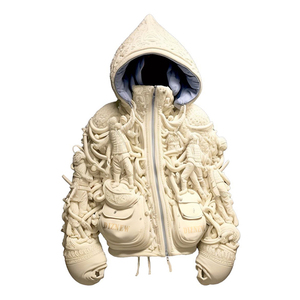 DiZNEW di alta qualità streetwear 100% cotone oversize felpa casual con cappuccio di base in bianco - Product Image 1