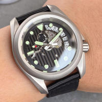 Montre mécanique automatique Tandorio NH35A 40 mm, cadran squelette, saphir, étanche 200 m, date, couronne de 3,8 mm