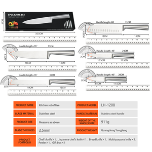 日本のシェフナイフ カスタムロゴ 低価格 欧風 高品質 超鋭利 シルバー ステンレス鋼 <span class=keywords><strong>5</strong></span>点 キッチンナイフセット - Product Image 3