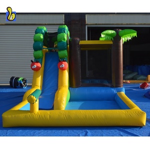 Château gonflable <span class=keywords><strong>à</strong></span> thème <span class=keywords><strong>Jungle</strong></span> de diamètre, château gonflable combiné de glissière en charpentier avec <span class=keywords><strong>piscine</strong></span> de boules d'océan - Product Image 1
