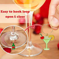 Échantillon disponible : Breloques décoratives en émail pour verres à vin, identificateurs réutilisables pour bouteilles et verres, étiquettes décoratives pour fêtes et bars