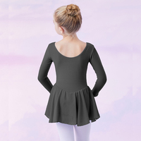 Vestido de tutú de ballet Rosa clásico para niñas, Ropa de baile de entrenamiento de puesta en escena de algodón con leotardo para niños pequeños