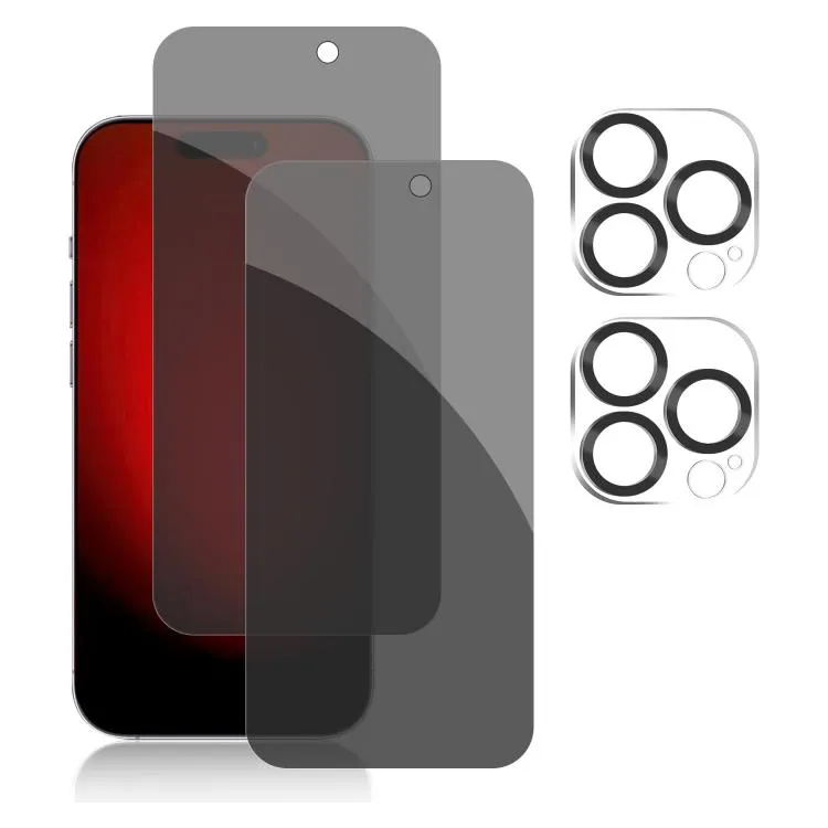 Kit di accessori per la protezione dello schermo della protezione dell'obiettivo della fotocamera in vetro temperato per iPhone 15 14 Pro Max 13 12 11