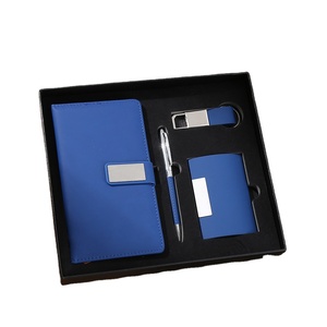 Luxury Office Custom Logo Corporate Souvenirs Items Teacher's Day Promotional A6 Notebook Card Holder Business Gift Set for Men